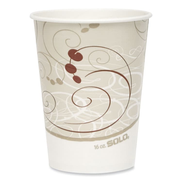 DART Double Sided Poly Paper Cold Cups, 16 oz, Symphony Design, 50/Sleeve, 20 Sleeves/Carton (SCCRNP16PJ8000)