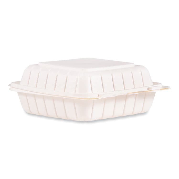 DART Hinged Lid Containers, 8.25 x 8 x 3, White, Plastic, 150/Carton (DCC85MFPPHT1R)