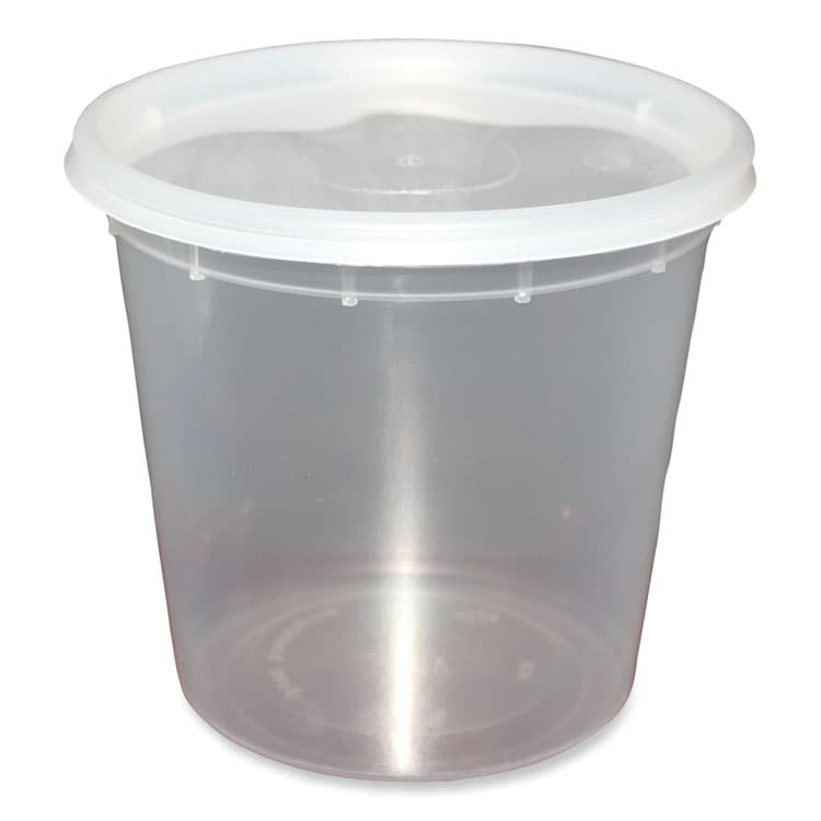 GEN Plastic Deli Container with Lid, 24 oz, Clear, Plastic, 240/Carton (GENDELI24OZ) thumbnail 2