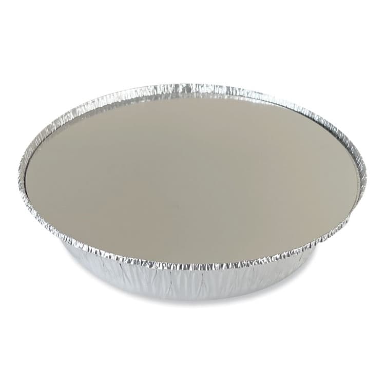 BOARDWALK Round Aluminum To-Go Container Lids, Flat Lid, 9" Diameter, Silver, Paper, 500/Carton (BWKROUND9FLID) thumbnail 4
