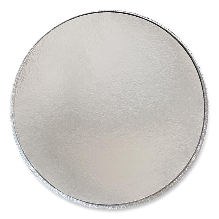 BOARDWALK Round Aluminum To-Go Containers with Lid, 48 oz, 9" Diameter x 1.66" h, Silver, 200/Carton (BWKROUND9COMBO)