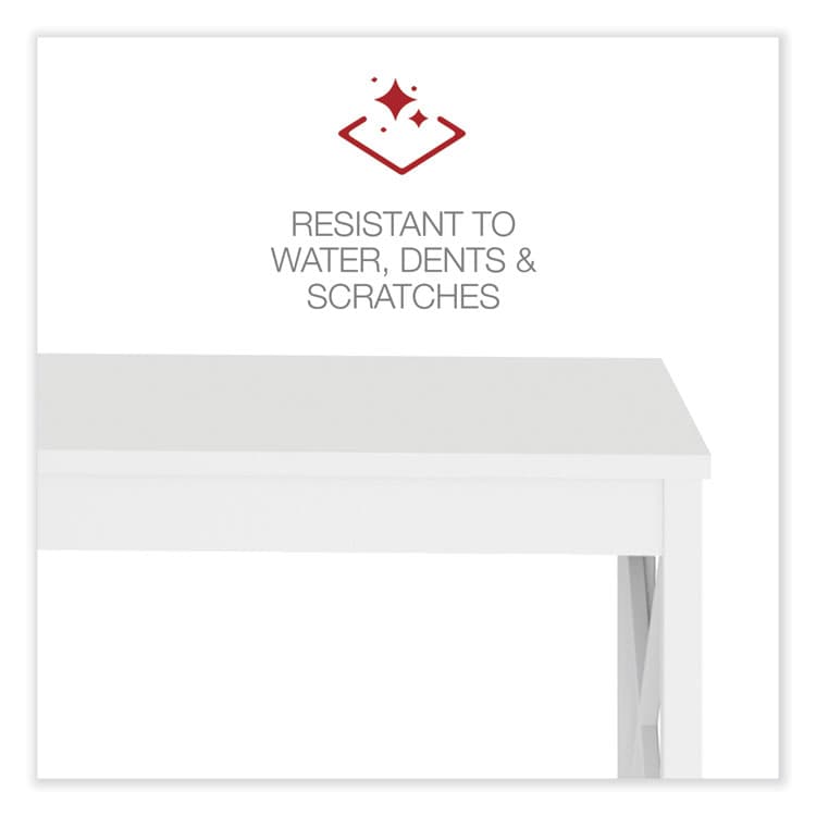 ALERA L-Shaped Farmhouse Desk, 58.27" x 58.27" x 29.53", White (ALEWSF5959WT) thumbnail 4