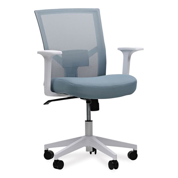 ALERA Mesh Back Fabric Task Chair, Supports Up to 275 lb, 17.32" to 21.1" Seat Height, Seafoam Blue Seat/Back (ALEWS42B77)