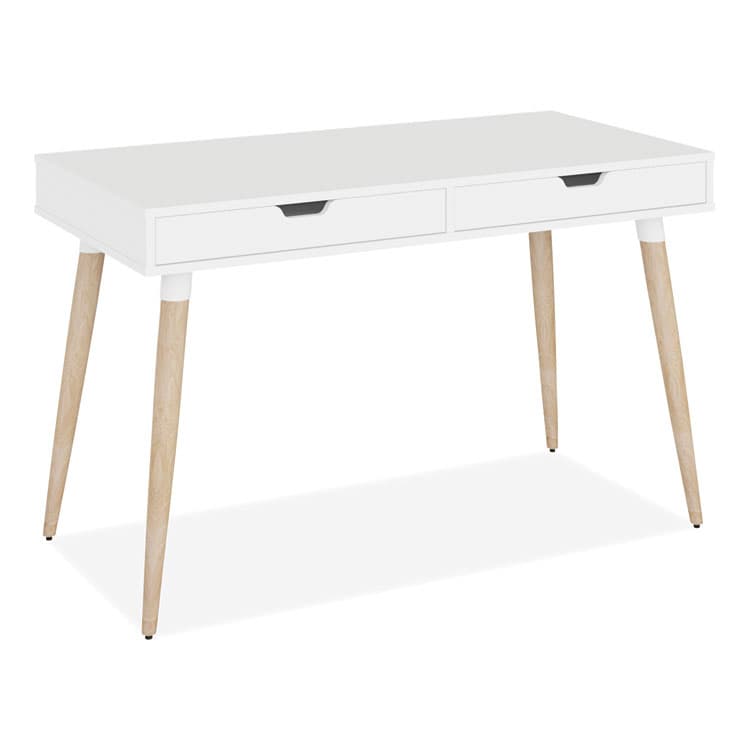 ALERA Scandinavian Writing Desk, 47.24" x 23.62" x 29.53", White/Beigewood (ALEWSS4824WB)