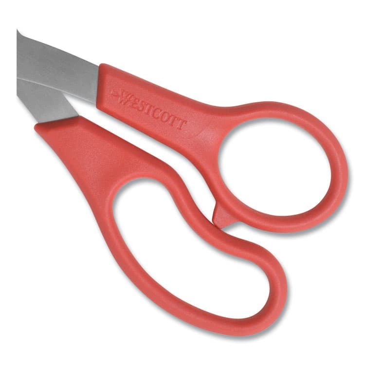 ACME UNITED CORPORATION Value Line Stainless Steel Shears, 8" Long, 3.5" Cut Length, Crane-Style Red Handle (ACM10703) thumbnail 3