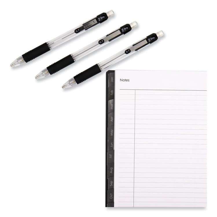 ZEBRA PEN CORP. Z-Grip Mechanical Pencil, 0.5 mm, HB (#2), Black Lead, Clear/Black Barrel, Dozen (ZEB52310) thumbnail 3