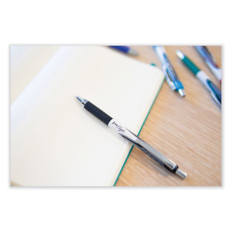 ZEBRA PEN CORP. Z-Grip Flight Ballpoint Pen, Retractable, Bold 1.2 mm, Black Ink, Black/Gray/White Barrel, 12/Pack (ZEB21910) thumbnail 4