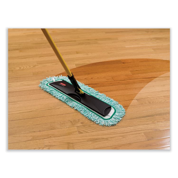 RUBBERMAID COMMERCIAL PROD. HYGEN Dust Mop Heads With Fringe, Green, 60", Microfiber, Cut-End (RCPQ460GRE) thumbnail 4