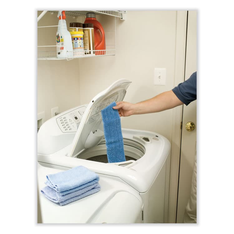 RUBBERMAID COMMERCIAL PROD. Economy Wet Mopping Pad, Microfiber, 18", Blue, 12/Carton (RCPQ409BLUCT) thumbnail 3