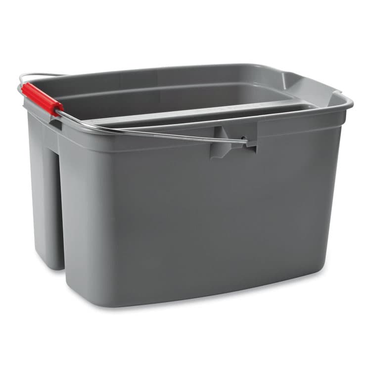 RUBBERMAID COMMERCIAL PROD. Double Utility Pail, 17 qt, Plastic, Gray (RCP2617GRA) thumbnail 2