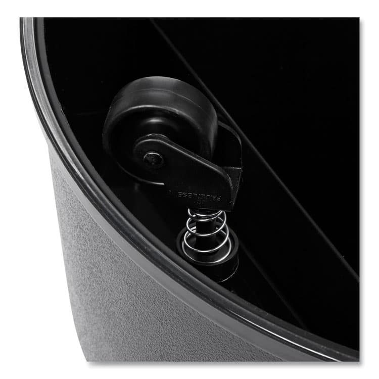 RUBBERMAID COMMERCIAL PROD. Rolling Step Stool, Curved Design, 2-Step, Retracting Casters, 350 lb Capacity, 16" Diameter x 13.5"h, Black (RCP252300BK) thumbnail 4