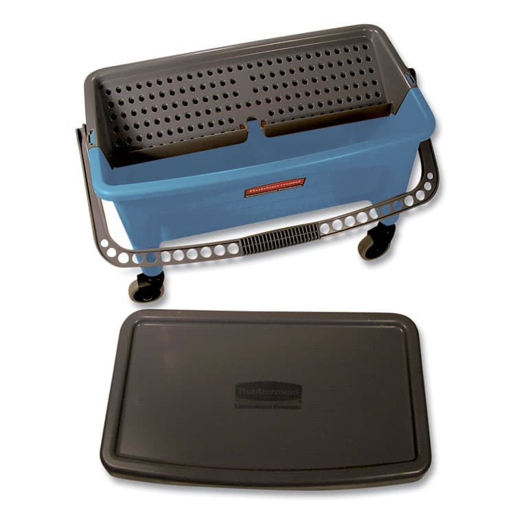 RUBBERMAID COMMERCIAL PROD. Microfiber Finish Bucket, with Lid, 3 gal, Blue (RCPQ930) thumbnail 3