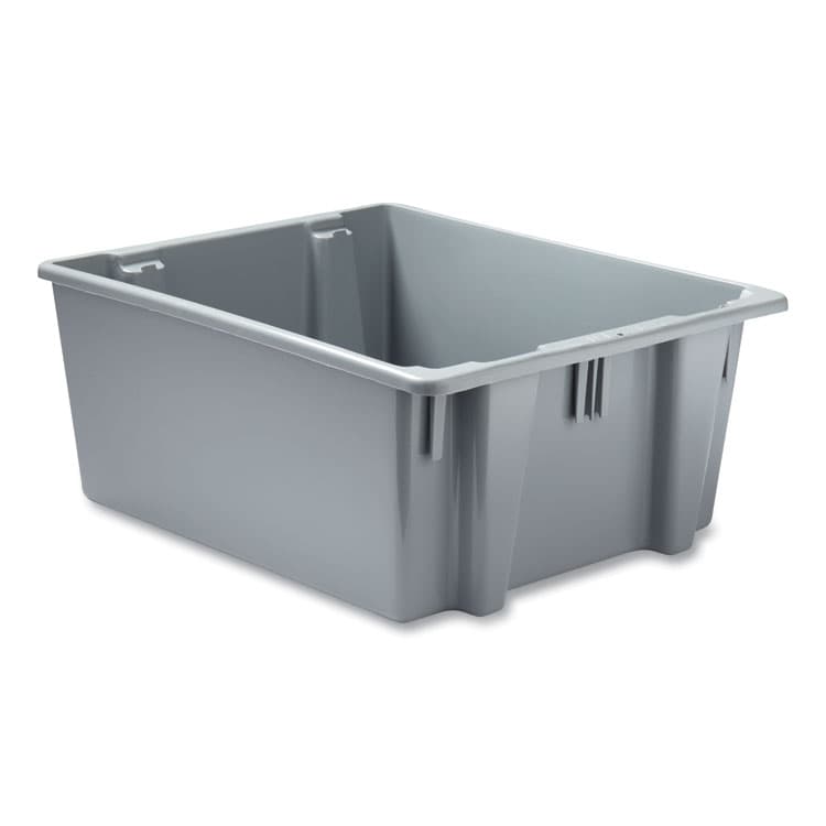 RUBBERMAID COMMERCIAL PROD. Palletote Box, 19 gal, 23.5" x 19.5" x 10", Gray (RCP1731GRA) thumbnail 2