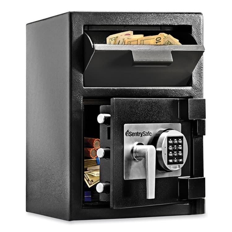 SENTRY Digital Depository Safe, Large, 0.94 cu ft, 14w x 15.6d x 20h, Black (SENDH074E)