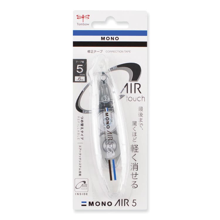 AMERICAN TOMBOW . MONO Air Pen-Style Correction Tape, Refillable, 0.19" x 19.67 ft, White Tape, Clear Dispenser (TOM68696)