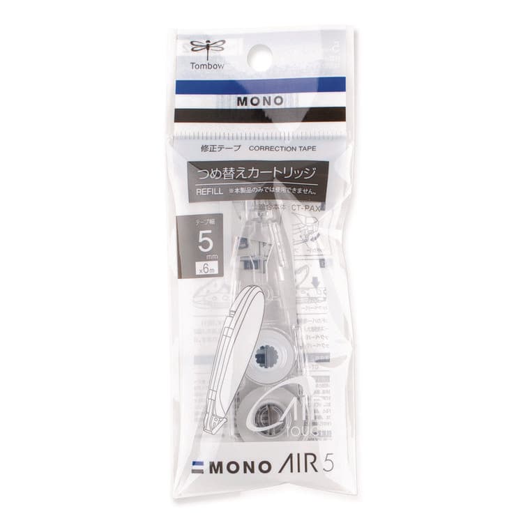 AMERICAN TOMBOW . MONO Air Pen-Type Correction Tape, Refillable, 0.19" x 19.67 ft, White Tape, Clear Dispenser (TOM68697)
