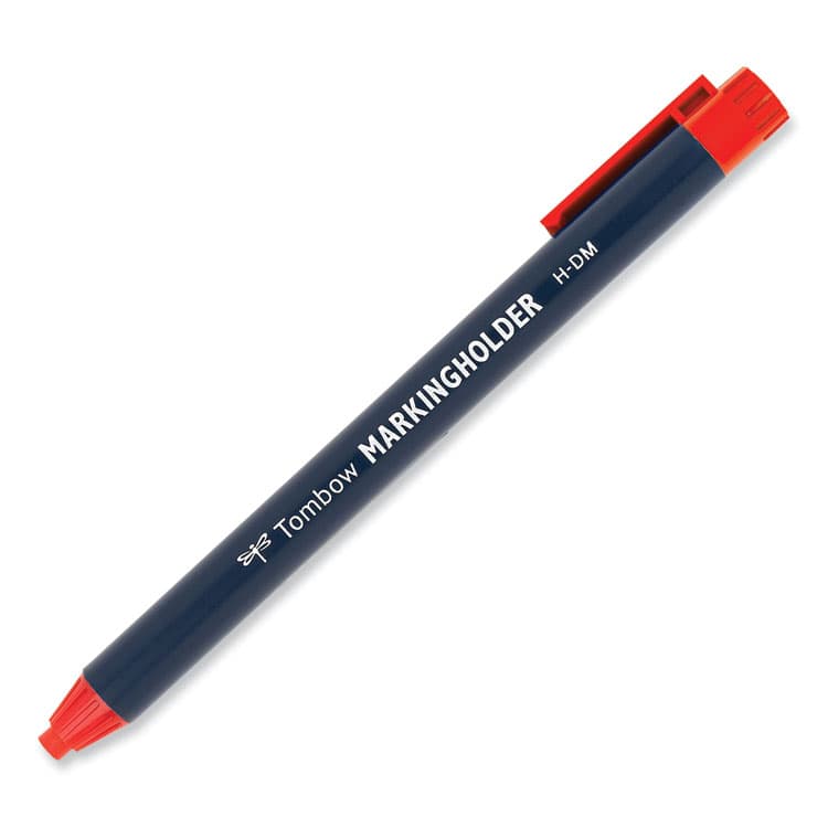 AMERICAN TOMBOW . Wax-Based Marking Pencil, Twist-Advance, 4.4 mm, Red Marks, Navy Blue Barrel, 10/Box (TOM51537) thumbnail 2