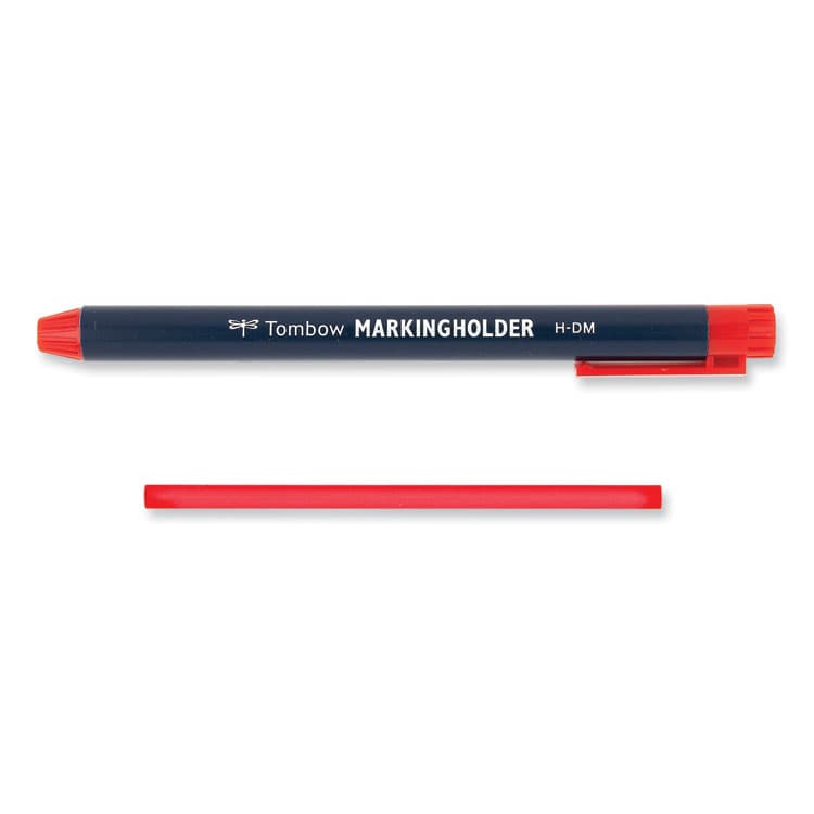 AMERICAN TOMBOW . Wax-Based Marking Pencil, Twist-Advance, 4.4 mm, Red Marks, Navy Blue Barrel, 10/Box (TOM51537) thumbnail 4