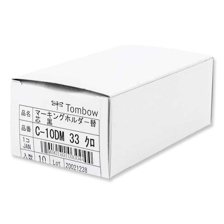 AMERICAN TOMBOW . Mechanical Wax-Based Marking Pencil Refills, 4.4 mm, Black, 10/Box (TOM51542)