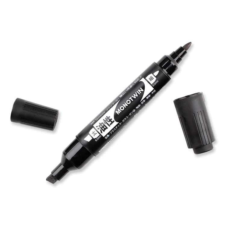 AMERICAN TOMBOW . Mono Twin Bold Permanent Marker, Fine/Broad Tips, Black, 10/Box (TOM56646) thumbnail 2