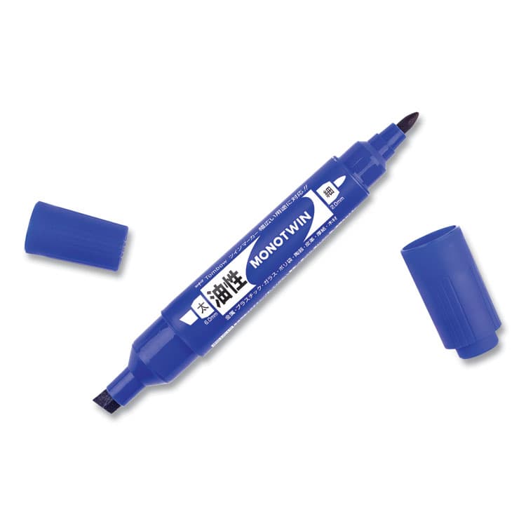 AMERICAN TOMBOW . Mono Twin Bold Permanent Marker, Fine/Broad Tips, Blue, 10/Box (TOM56648) thumbnail 2