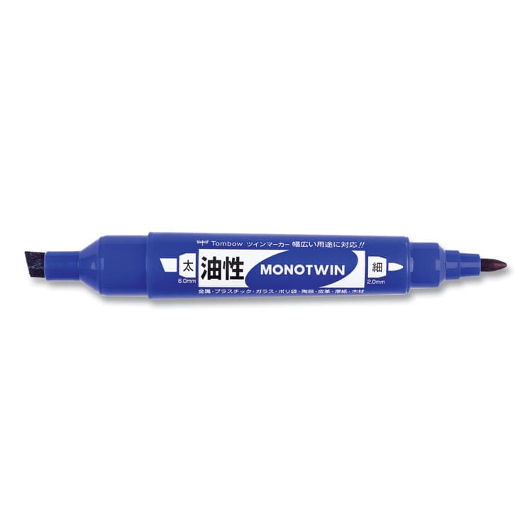 AMERICAN TOMBOW . Mono Twin Bold Permanent Marker, Fine/Broad Tips, Blue, 10/Box (TOM56648) thumbnail 3
