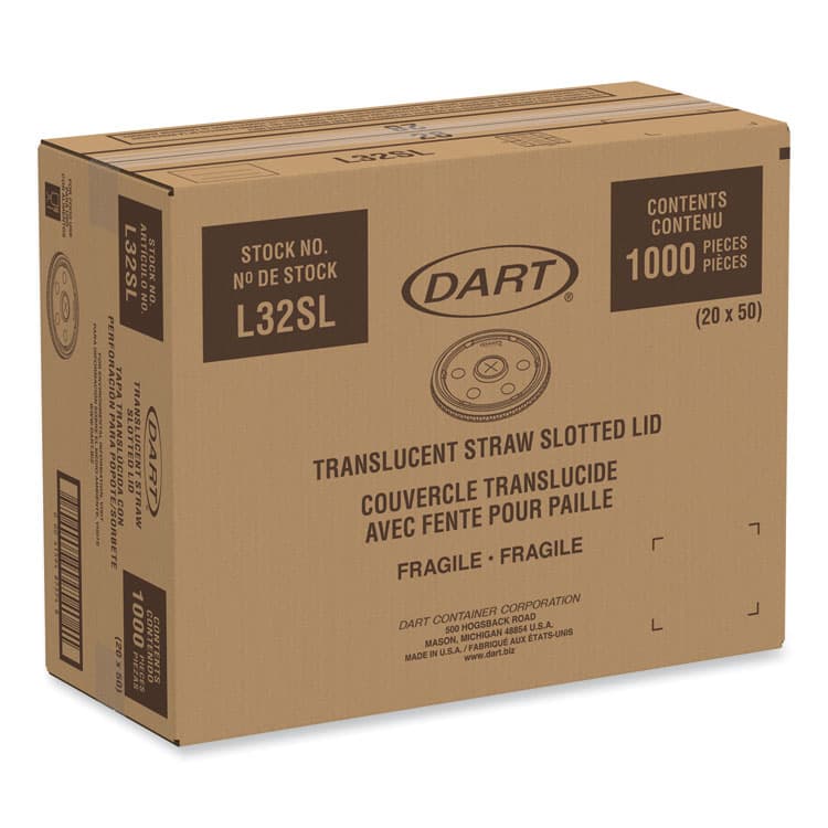 DART Lids for Foam Cups and Containers, Fits 32 oz/44 oz/60 oz Hot Cups, Plastic, Translucent, 1,000/Carton (DCC32SL1) thumbnail 4