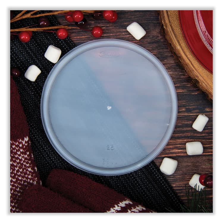 DART Plastic Lids for Foam Cups, Bowls and Containers, Vented, Fits 12 oz to 60 oz, Translucent, 100/Pack, 10 Packs/Carton (DCC32JLR) thumbnail 3