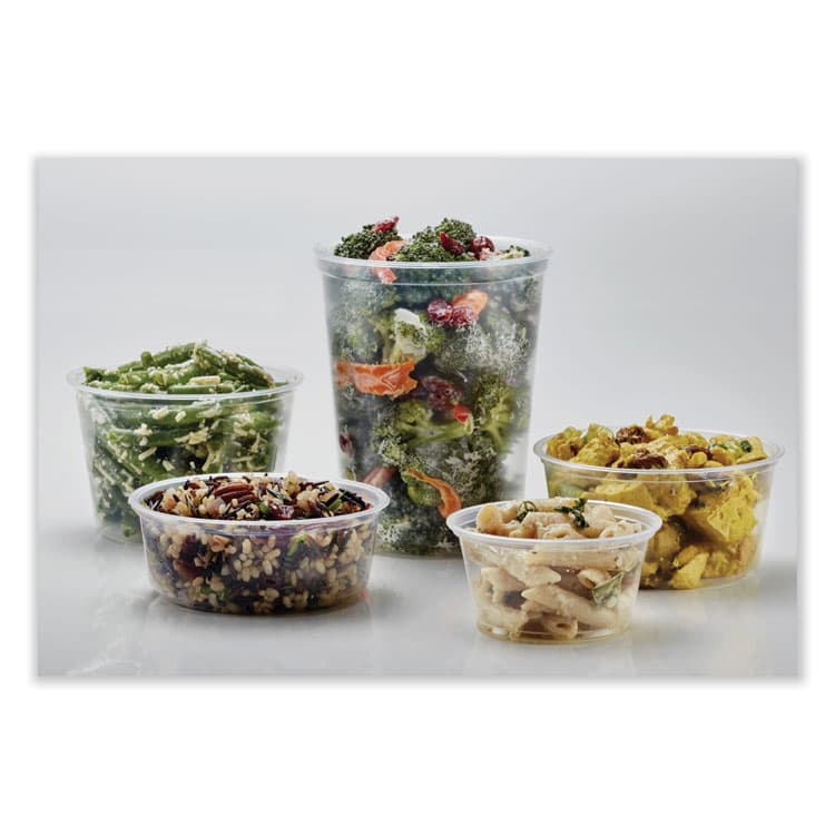 FABRI-KAL Microwavable Deli Containers, 12 oz, 4.6" Diameter x 2.3" h, Clear, Plastic, 500/Carton (FABPK12SC) thumbnail 2
