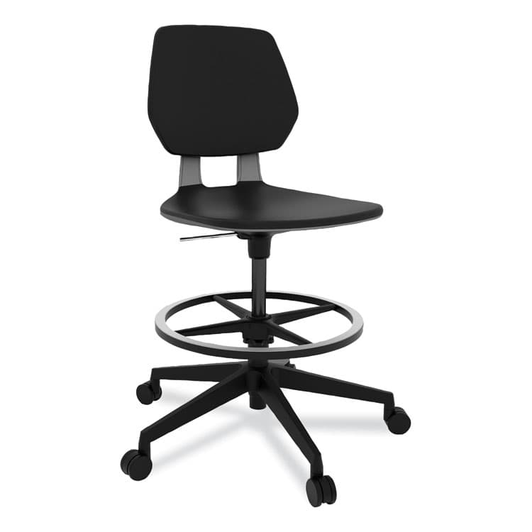SAFCO PRODUCTS Commute Extended Height Task Chair, Supports Up to 275 lb, 22.25" to 32.25" Seat Height, Black Seat, Black Back, Black Base (SAF7827BL)