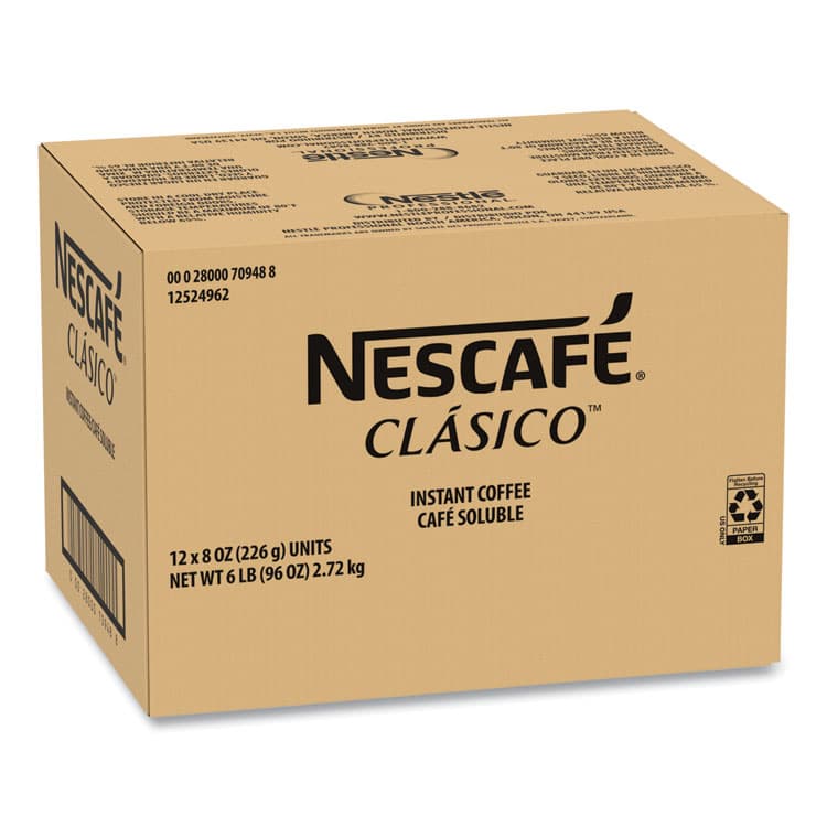 NESTLE Clasico Dark Roast Instant Coffee, 8 oz, 12/Carton (NES70948CT) thumbnail 2