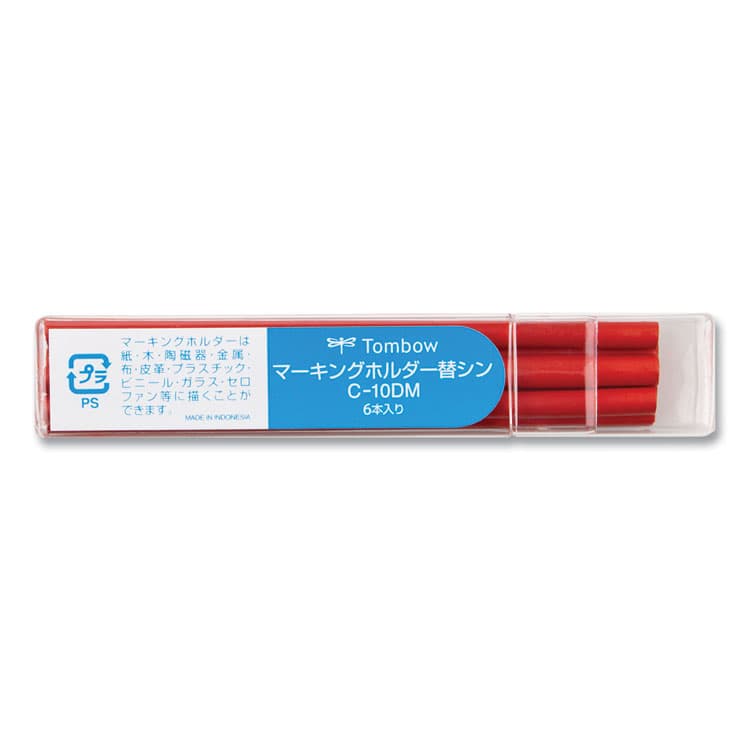 AMERICAN TOMBOW . Mechanical Wax-Based Marking Pencil Refills, 4.4 mm, Red, 10/Box (TOM51541) thumbnail 3