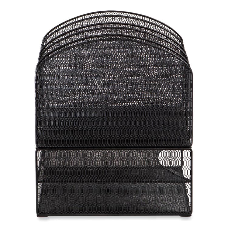 SAFCO PRODUCTS Onyx Mesh Desk Organizer with Three Horizontal and Upright Sections, Letter Size Files, 19.62 x 11.32 x 8.5, Black (SAF3213BLKD) thumbnail 3