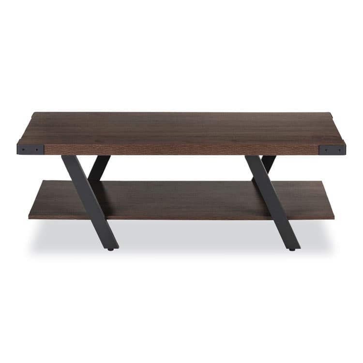 SAFCO PRODUCTS Coffee Table, Rectangular, 48 x 23.75 x 16, Southern Tobacco Top, Black Base (SAFMRCFTSTO)