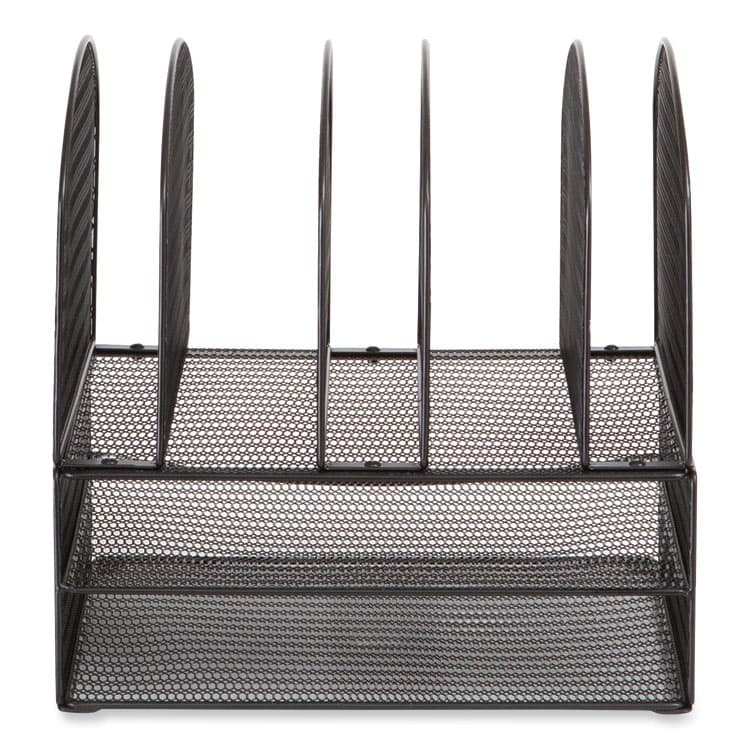 SAFCO PRODUCTS Onyx Mesh Desk Organizer, Two Horizontal and Six Upright Sections, Letter Size Files, 13.25 x 11.32 x 13.32, Black (SAF3214BLKD) thumbnail 2