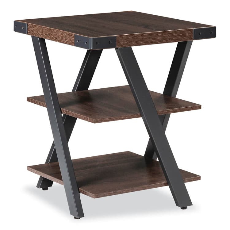 SAFCO PRODUCTS End Table, Square, 20 x 20 x 25, Southern Tobacco Top, Black Base (SAFMRETSTO)