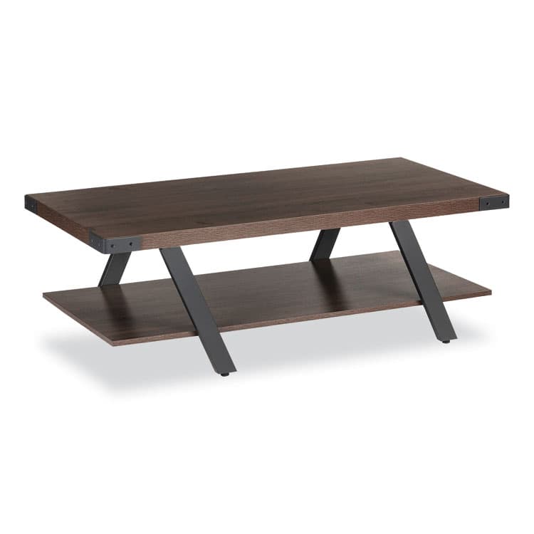 SAFCO PRODUCTS Coffee Table, Rectangular, 48 x 23.75 x 16, Southern Tobacco Top, Black Base (SAFMRCFTSTO) thumbnail 2