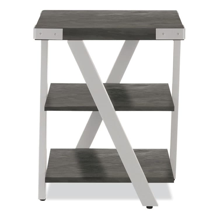 SAFCO PRODUCTS End Table, Square, 20 x 20 x 25, Stone Gray Top, Silver Base (SAFMRETSGY) thumbnail 2