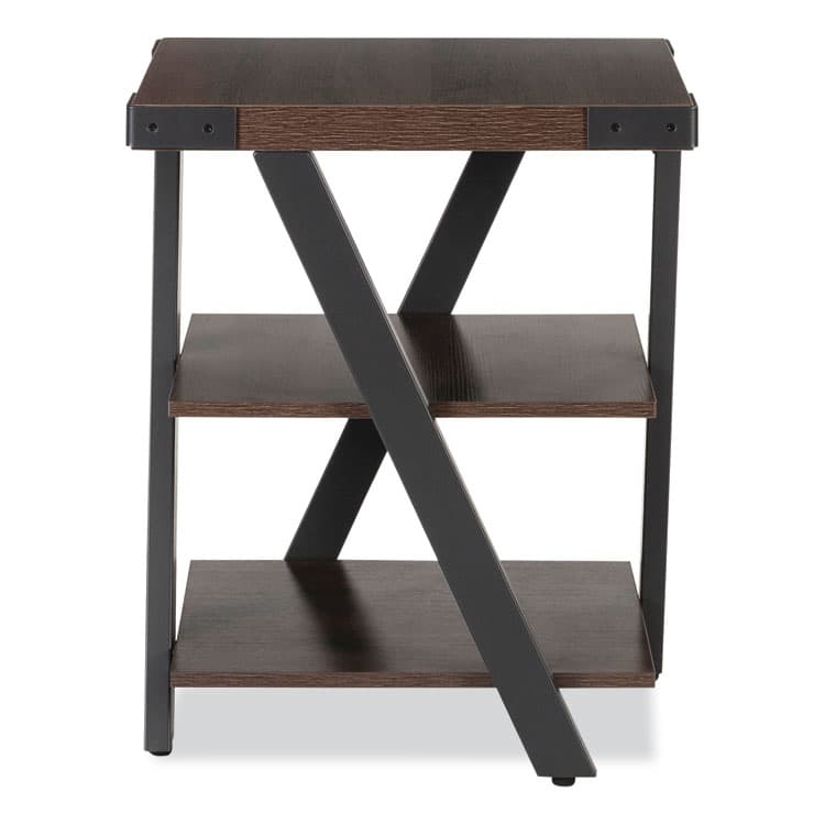 SAFCO PRODUCTS End Table, Square, 20 x 20 x 25, Southern Tobacco Top, Black Base (SAFMRETSTO) thumbnail 3