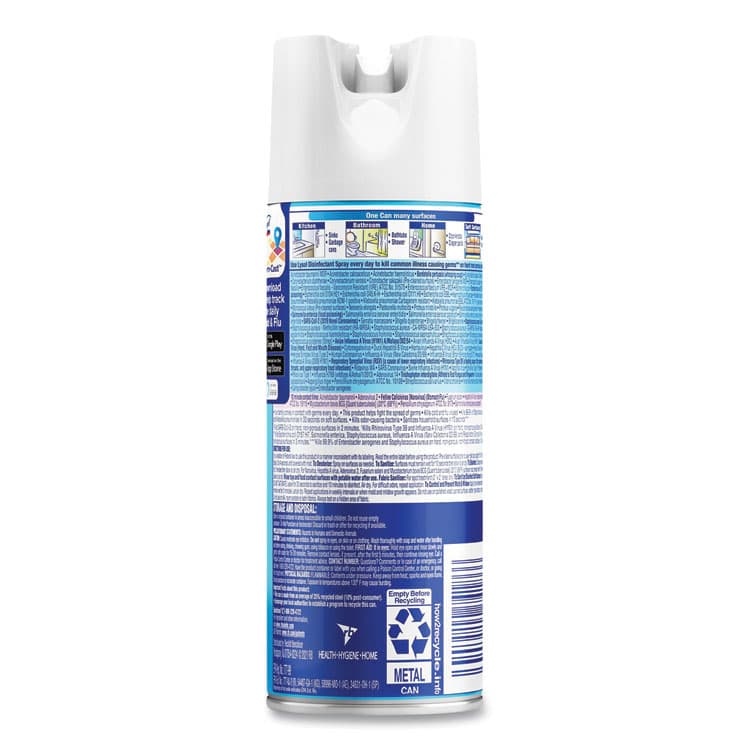 RECKITT BENCKISER Disinfectant Spray, Crisp Linen Scent, 12.5 oz Aerosol Spray (RAC74186EA) thumbnail 4