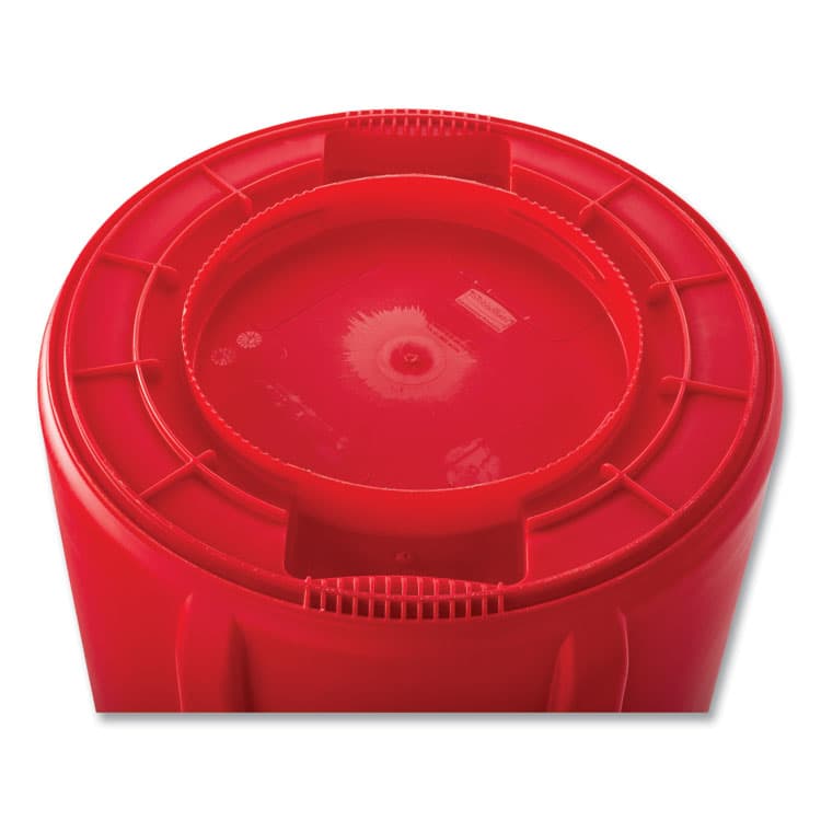 RUBBERMAID COMMERCIAL PROD. Vented Round Brute Container, 55 gal, Plastic, Red, 3/Carton (RCPFG265500RED) thumbnail 2