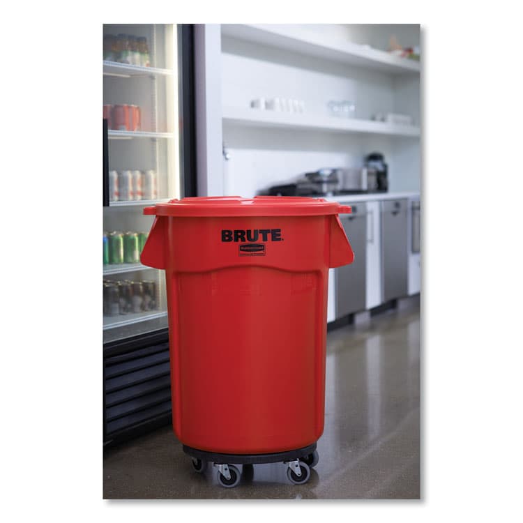 RUBBERMAID COMMERCIAL PROD. Vented Round Brute Container, 55 gal, Plastic, Red, 3/Carton (RCPFG265500RED) thumbnail 4