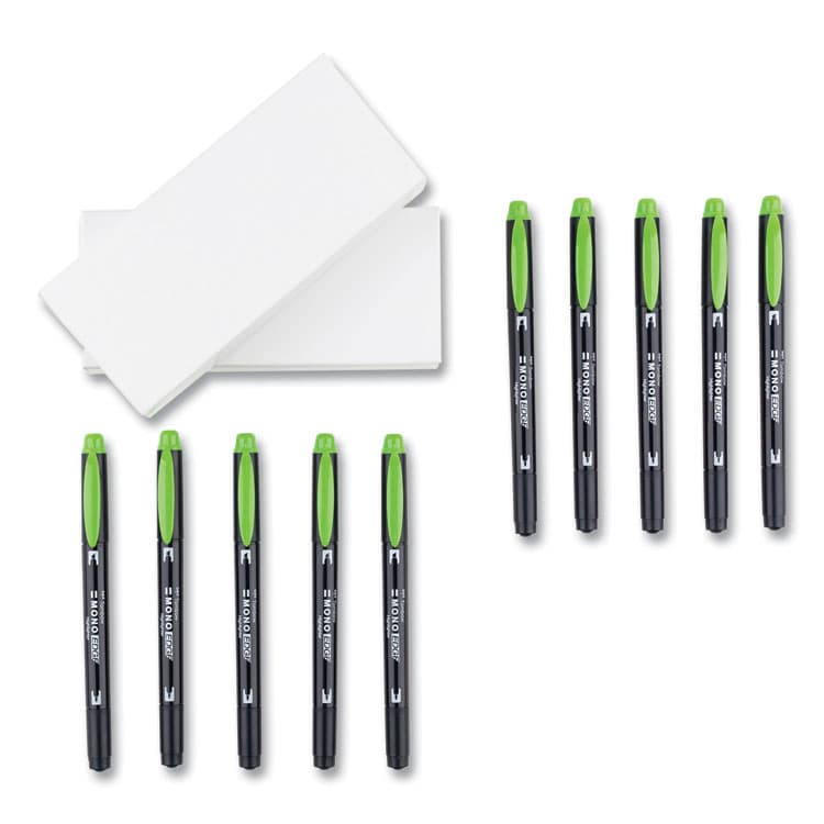 AMERICAN TOMBOW . Highlighters, Yellow Green Ink, Bullet/Chisel Tip, Yellow Green Barrel, 10/Box (TOM56415) thumbnail 3