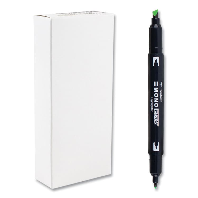 AMERICAN TOMBOW . Highlighters, Yellow Green Ink, Bullet/Chisel Tip, Yellow Green Barrel, 10/Box (TOM56415)