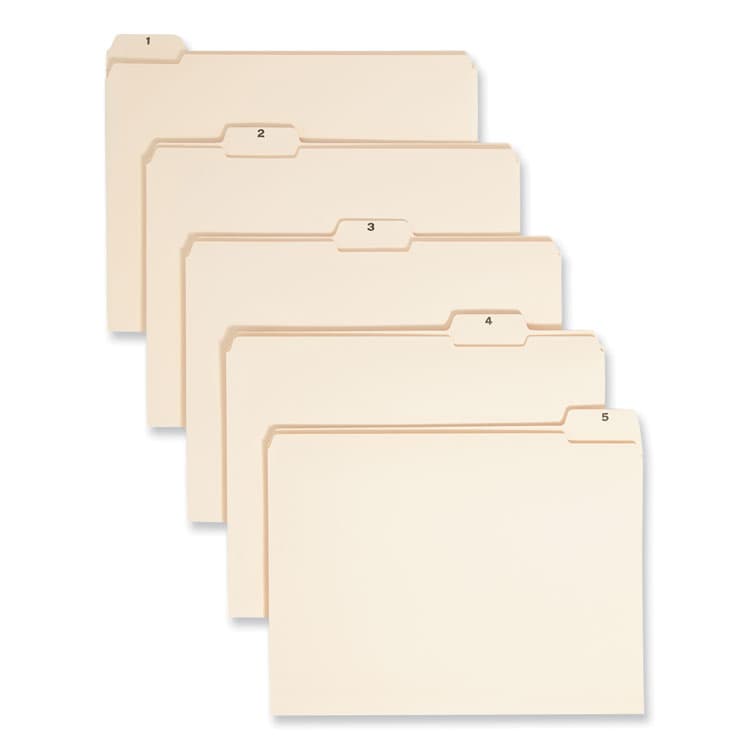 SMEAD MANUFACTURING CO. Indexed File Folder Sets, 1/5-Cut Prelabeled Tabs: 1 to 31, Letter Size, 0.75" Expansion, Manila, 31/Set (SMD11769)