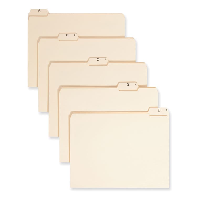 SMEAD MANUFACTURING CO. Indexed File Folder Sets, 1/5-Cut Prelabeled Tabs: A to Z, Letter Size, 0.75" Expansion, Manila, 25/Set (SMD11777)
