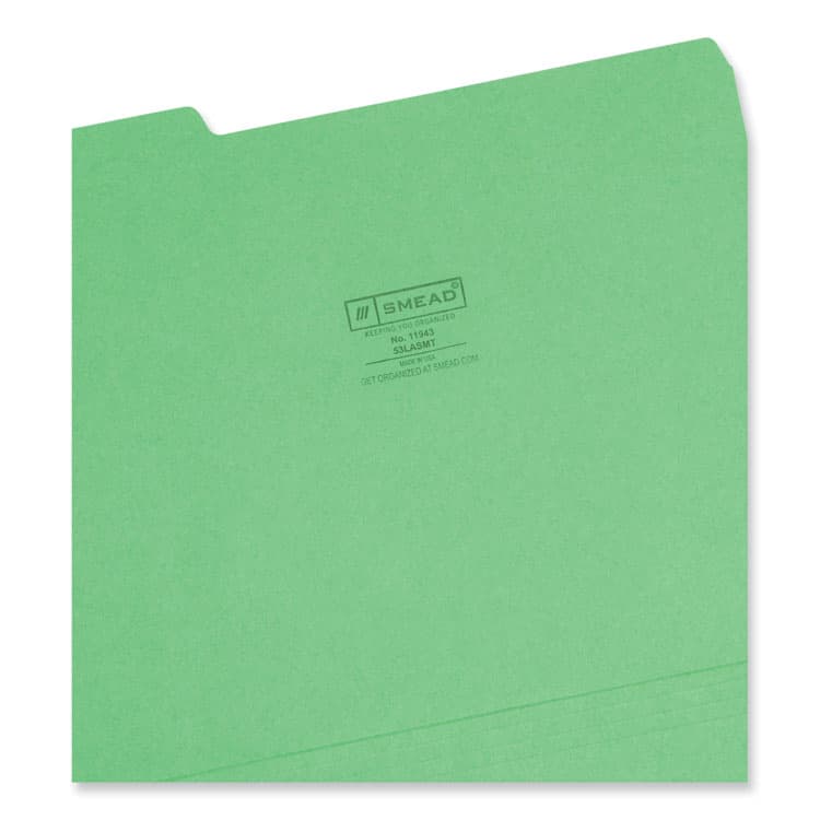 SMEAD MANUFACTURING CO. Colored File Folders, 1/3-Cut Tabs: Assorted, Letter Size, 0.75" Expansion, Assorted: Blue/Green/Orange/Red/Yellow, 100/Box (SMD11943) thumbnail 3