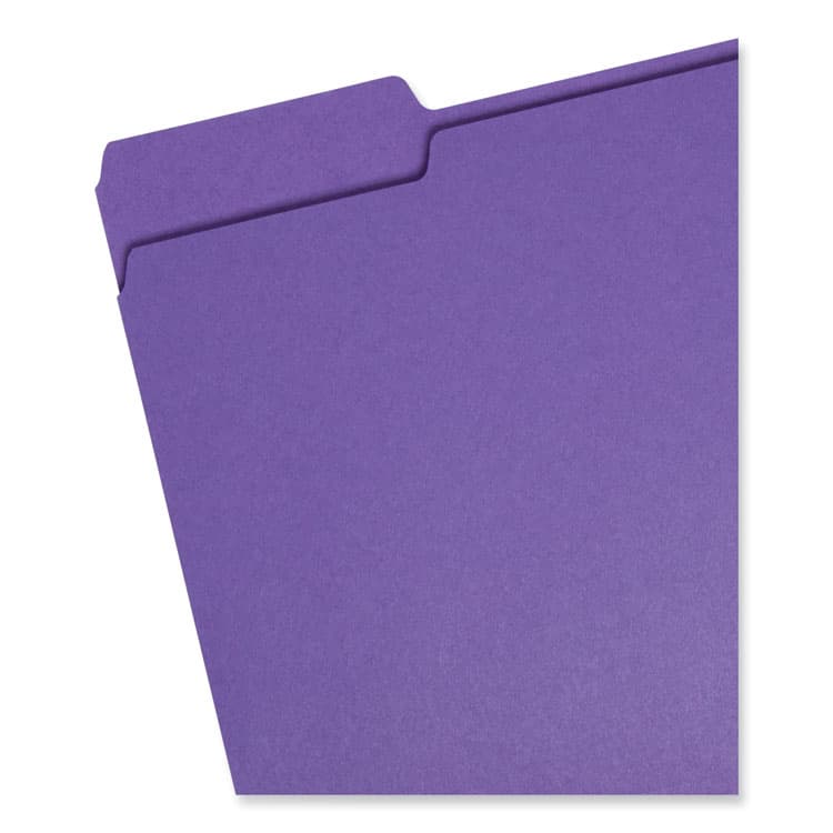 SMEAD MANUFACTURING CO. Colored File Folders, 1/3-Cut Tabs: Assorted, Letter Size, 0.75" Expansion, Assorted: Gray/Maroon/Navy/Purple/Teal, 100/Box (SMD11948) thumbnail 2