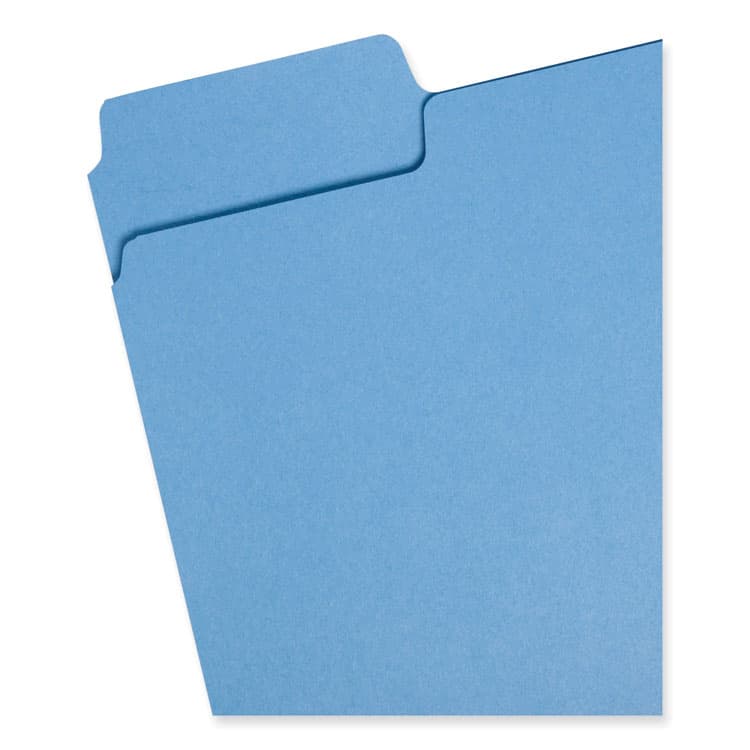 SMEAD MANUFACTURING CO. SuperTab Colored File Folders, 1/3-Cut Tabs: Assorted, Letter Size, 0.75" Expansion, 11-pt Stock, Blue, 100/Box (SMD11986) thumbnail 2