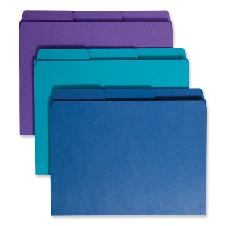 SMEAD MANUFACTURING CO. SuperTab Organizer Folder, 1/3-Cut Tabs: Assorted, Letter Size, 0.75" Expansion, Assorted Colors, 3/Pack (SMD11989)